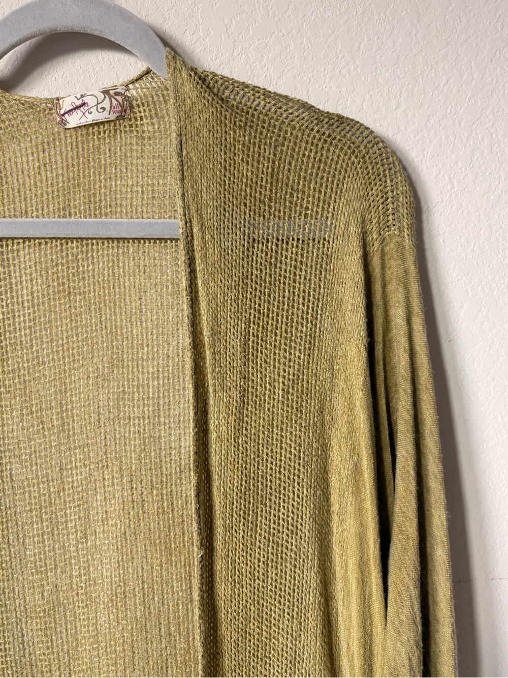 Free People Olive Open-Front Lightweight Draped Cardigan One size - Picture 5 of 7